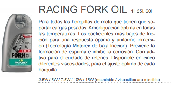 ACEITE MOTOREX RACING FORK OIL 2,5W 1L.